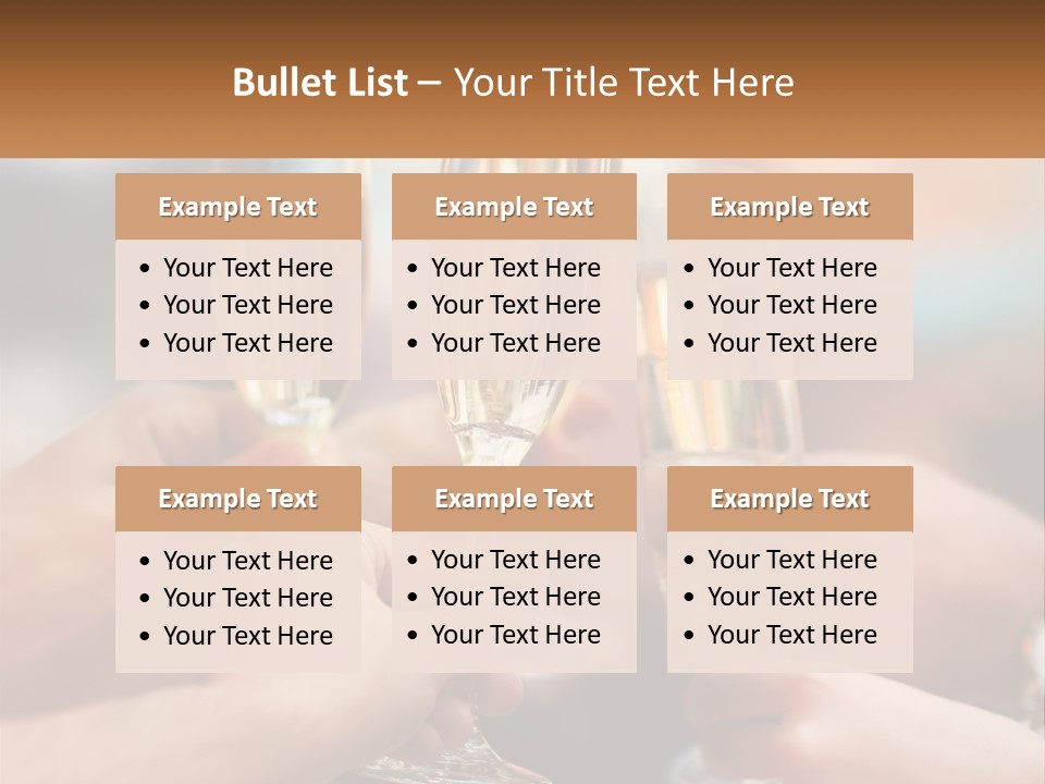 A Group Of People Holding Glasses Of Champagne PowerPoint Template