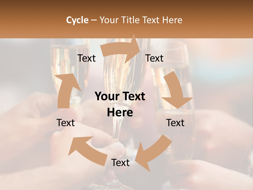 A Group Of People Holding Glasses Of Champagne PowerPoint Template