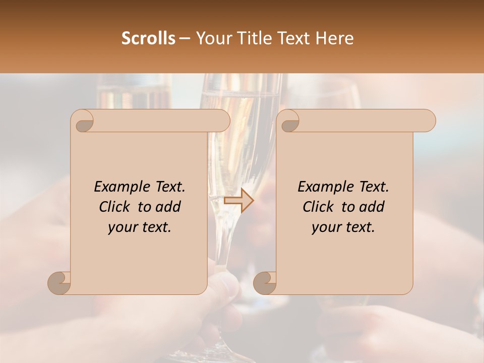 A Group Of People Holding Glasses Of Champagne PowerPoint Template