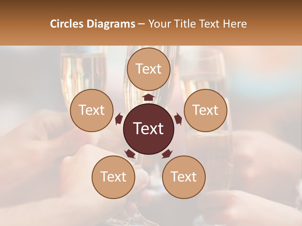 A Group Of People Holding Glasses Of Champagne PowerPoint Template