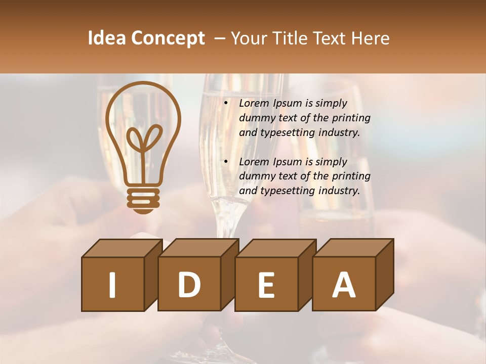 A Group Of People Holding Glasses Of Champagne PowerPoint Template