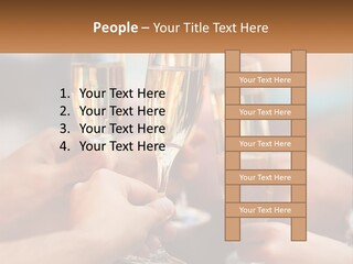 A Group Of People Holding Glasses Of Champagne PowerPoint Template