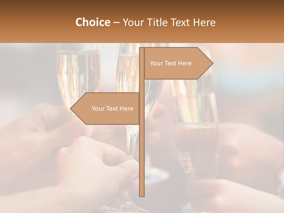 A Group Of People Holding Glasses Of Champagne PowerPoint Template