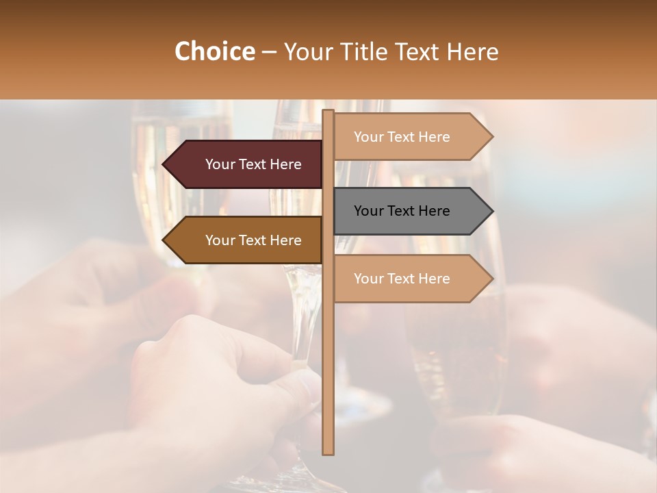 A Group Of People Holding Glasses Of Champagne PowerPoint Template