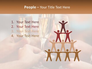 A Group Of People Holding Glasses Of Champagne PowerPoint Template