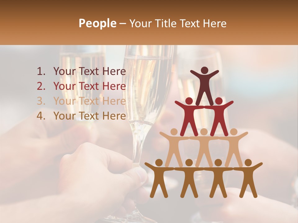 A Group Of People Holding Glasses Of Champagne PowerPoint Template