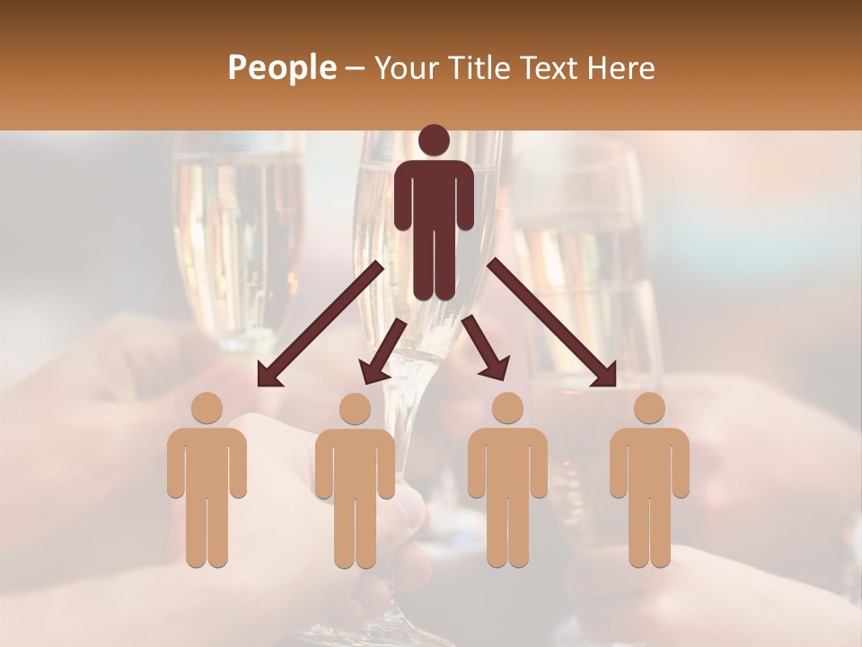 A Group Of People Holding Glasses Of Champagne PowerPoint Template