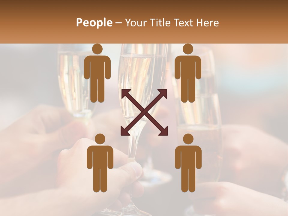A Group Of People Holding Glasses Of Champagne PowerPoint Template