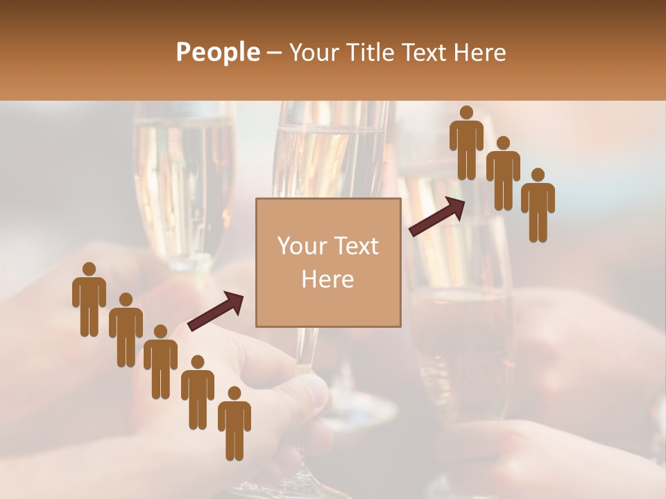 A Group Of People Holding Glasses Of Champagne PowerPoint Template