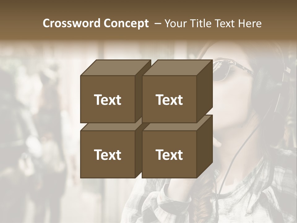 A Woman Smoking A Cigarette While Wearing Headphones PowerPoint Template