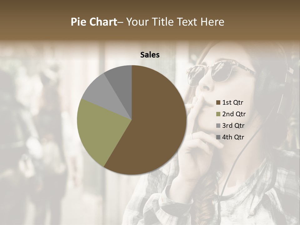 A Woman Smoking A Cigarette While Wearing Headphones PowerPoint Template