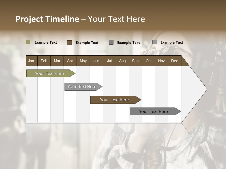 A Woman Smoking A Cigarette While Wearing Headphones PowerPoint Template