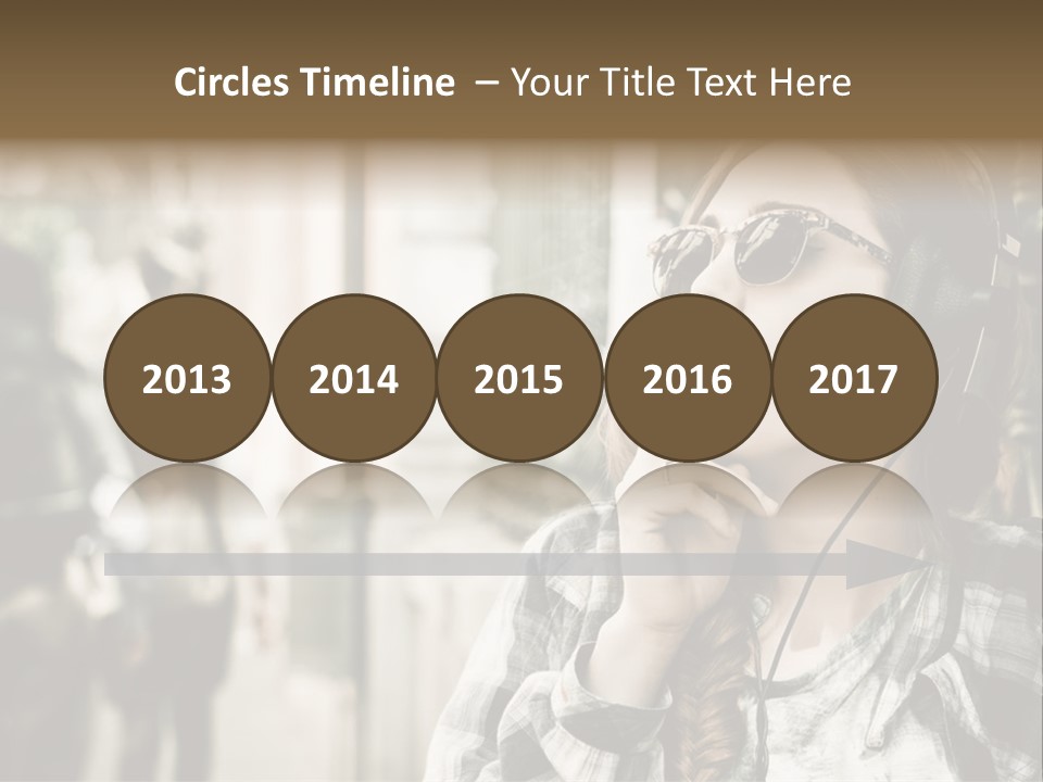 A Woman Smoking A Cigarette While Wearing Headphones PowerPoint Template