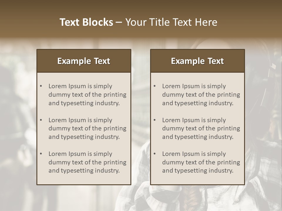 A Woman Smoking A Cigarette While Wearing Headphones PowerPoint Template