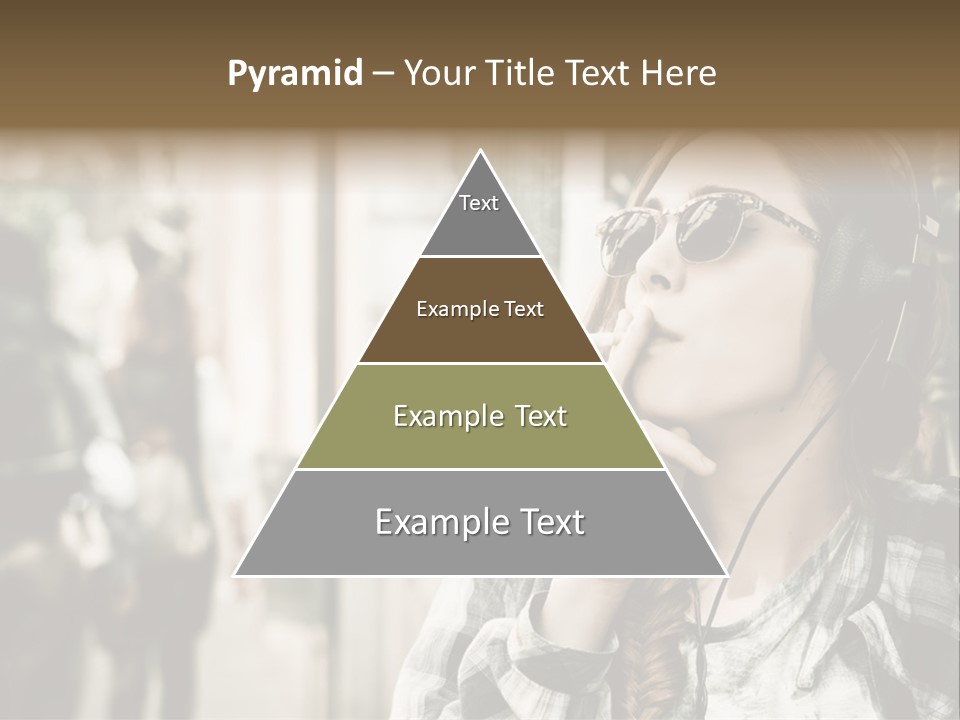 A Woman Smoking A Cigarette While Wearing Headphones PowerPoint Template