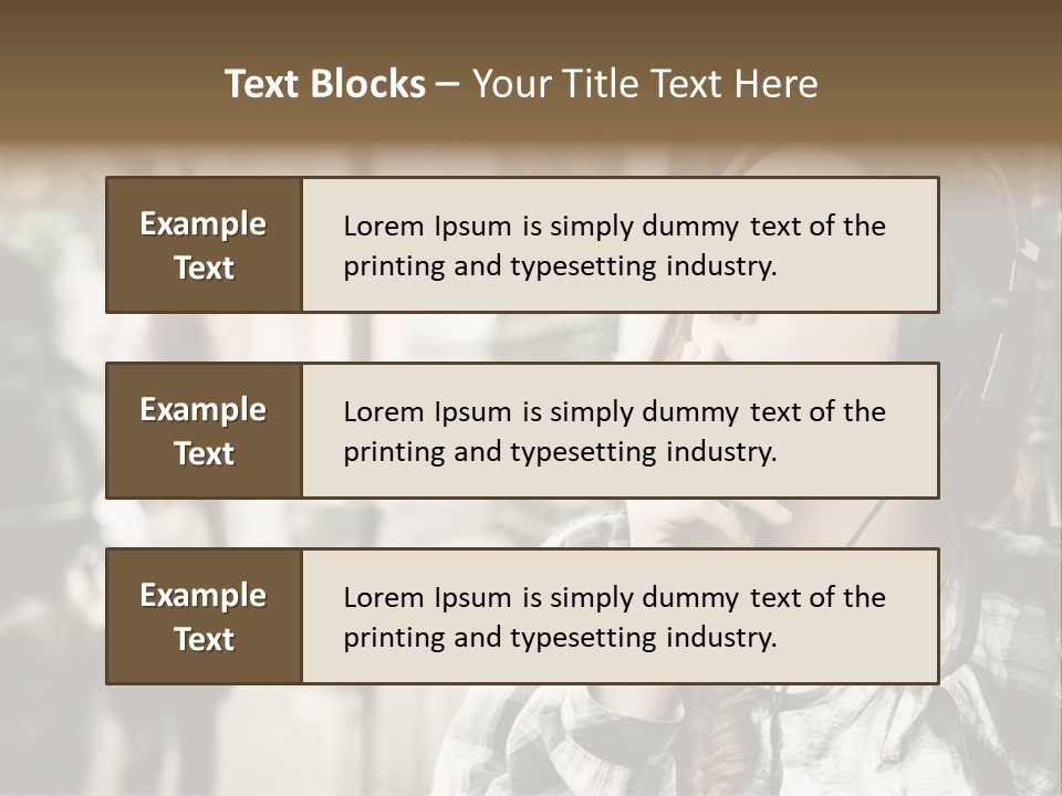 A Woman Smoking A Cigarette While Wearing Headphones PowerPoint Template