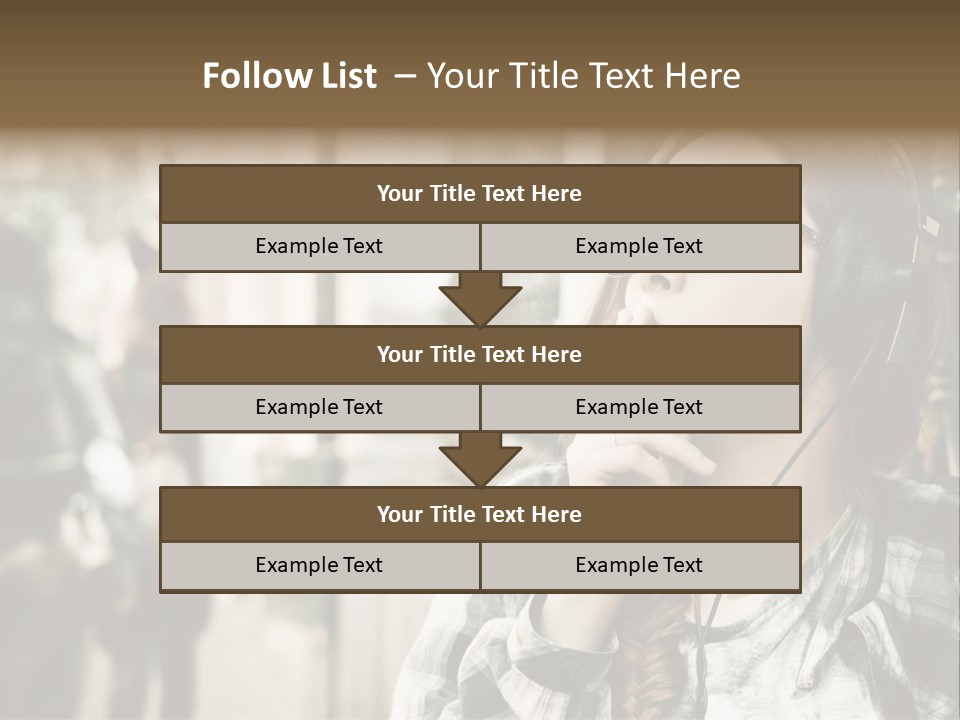 A Woman Smoking A Cigarette While Wearing Headphones PowerPoint Template