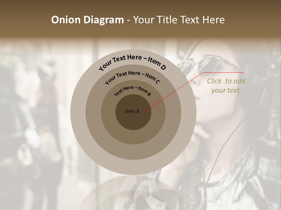 A Woman Smoking A Cigarette While Wearing Headphones PowerPoint Template