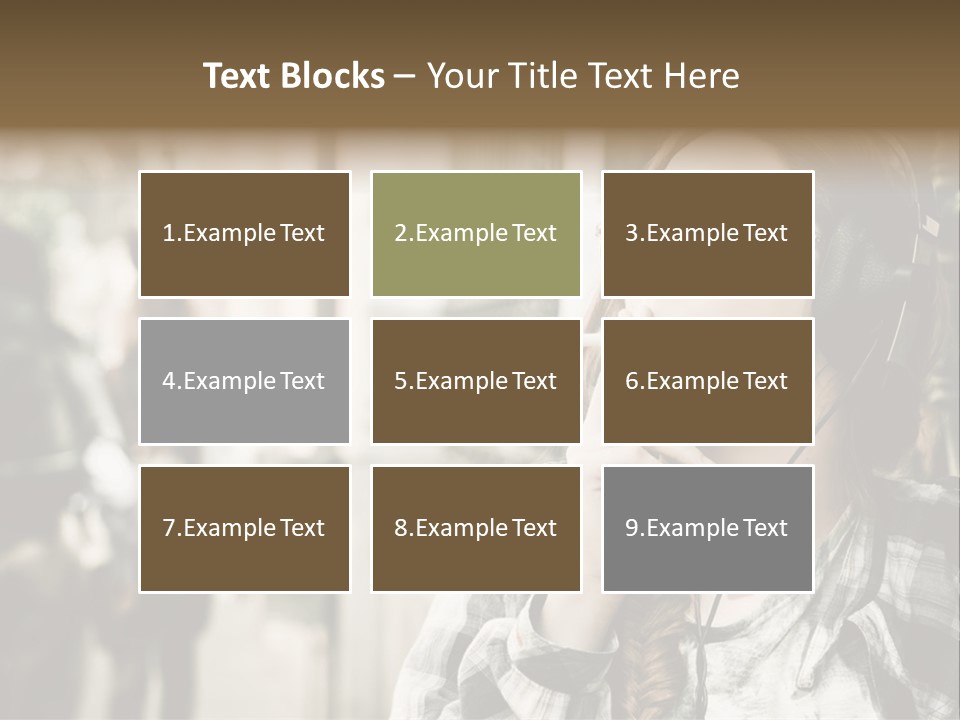 A Woman Smoking A Cigarette While Wearing Headphones PowerPoint Template