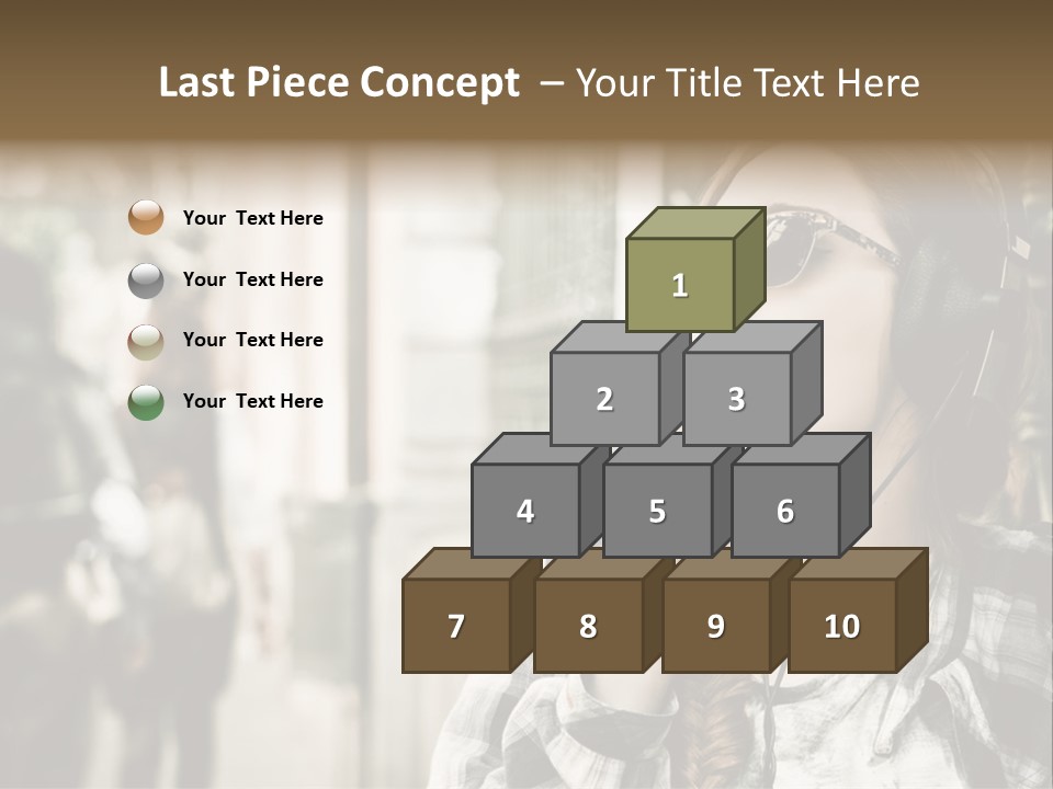 A Woman Smoking A Cigarette While Wearing Headphones PowerPoint Template