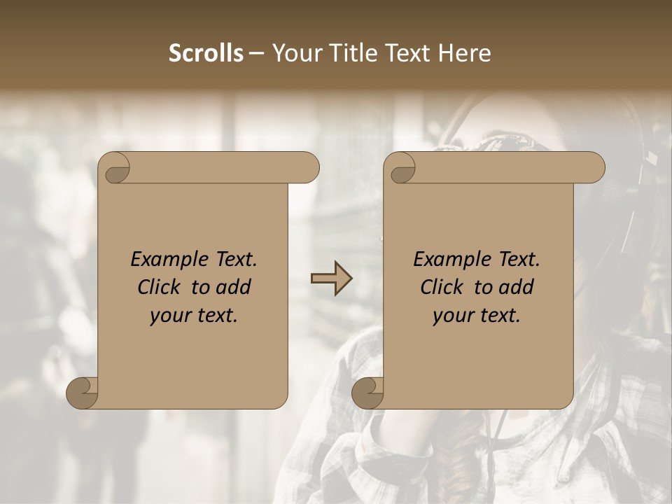 A Woman Smoking A Cigarette While Wearing Headphones PowerPoint Template