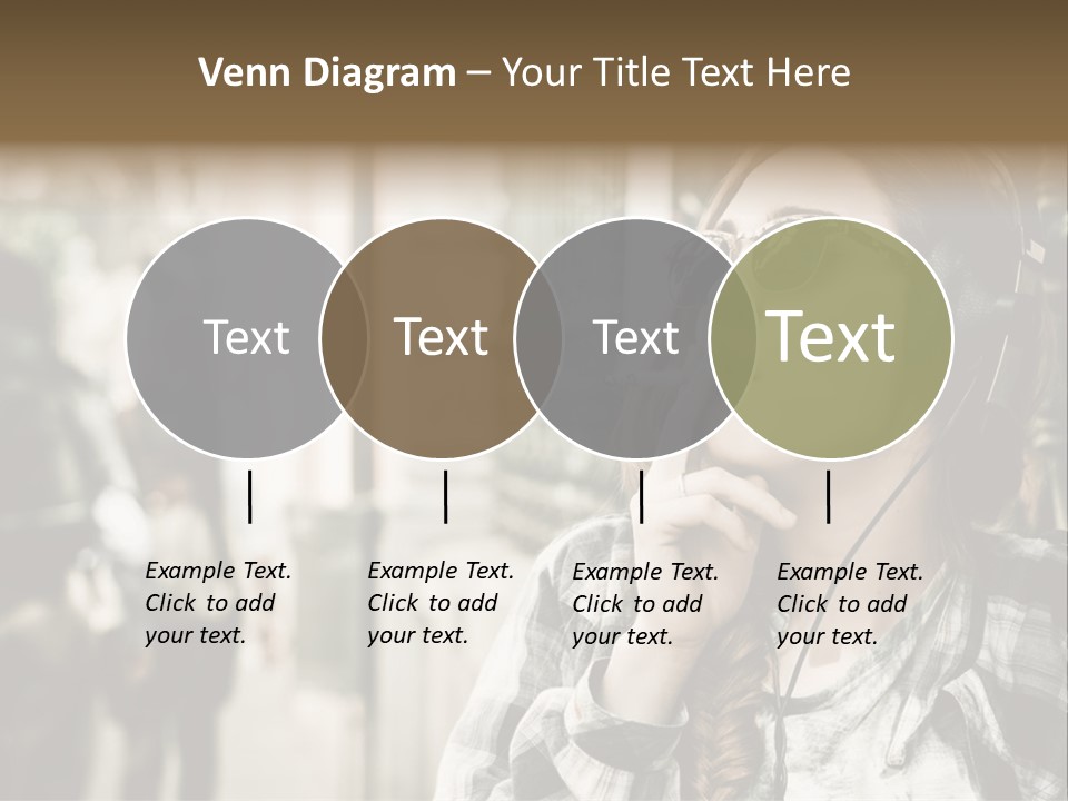 A Woman Smoking A Cigarette While Wearing Headphones PowerPoint Template