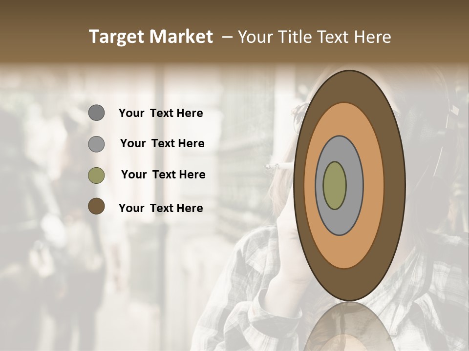 A Woman Smoking A Cigarette While Wearing Headphones PowerPoint Template