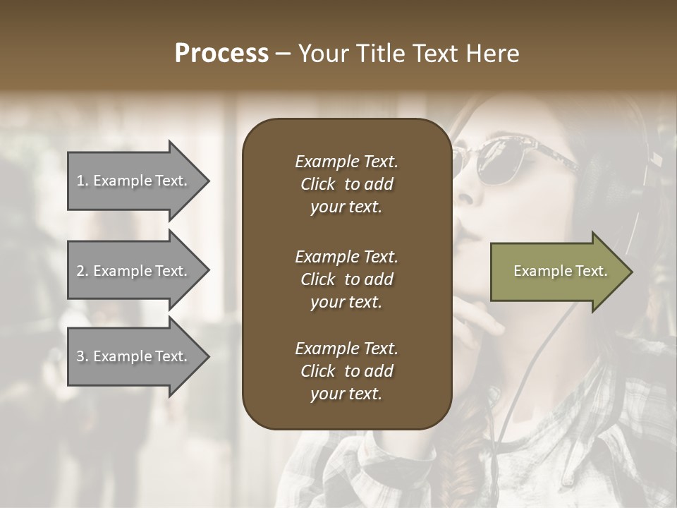 A Woman Smoking A Cigarette While Wearing Headphones PowerPoint Template