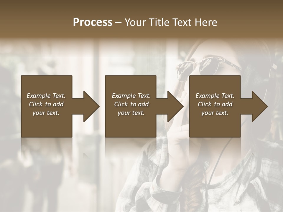 A Woman Smoking A Cigarette While Wearing Headphones PowerPoint Template