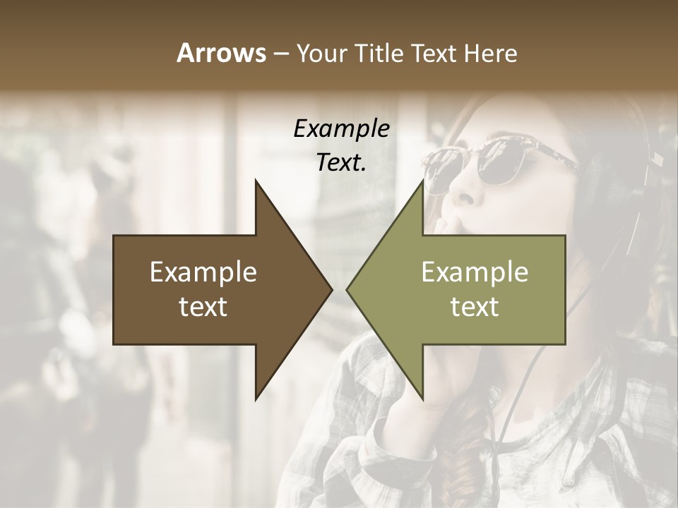 A Woman Smoking A Cigarette While Wearing Headphones PowerPoint Template