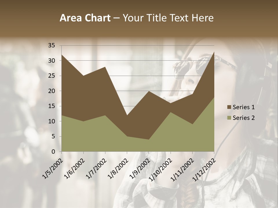 A Woman Smoking A Cigarette While Wearing Headphones PowerPoint Template