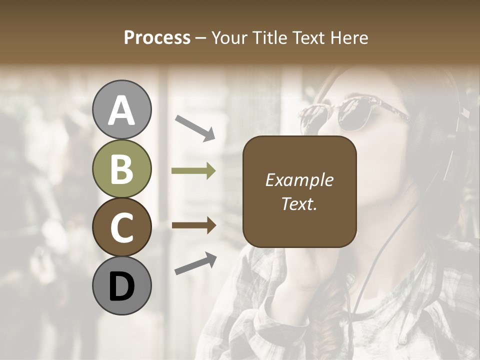 A Woman Smoking A Cigarette While Wearing Headphones PowerPoint Template