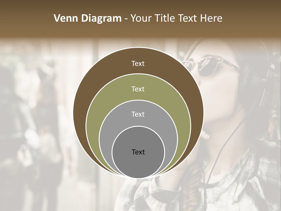 A Woman Smoking A Cigarette While Wearing Headphones PowerPoint Template