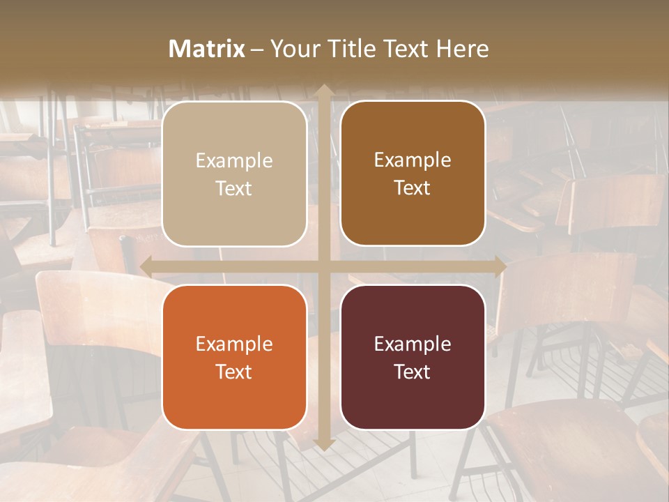A Classroom Filled With Lots Of Wooden Chairs PowerPoint Template