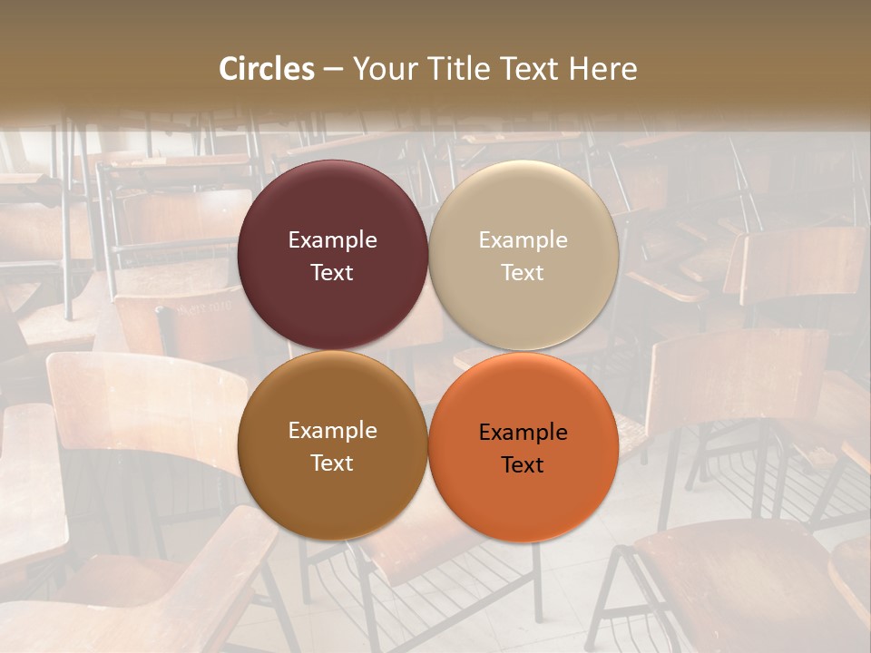 A Classroom Filled With Lots Of Wooden Chairs PowerPoint Template