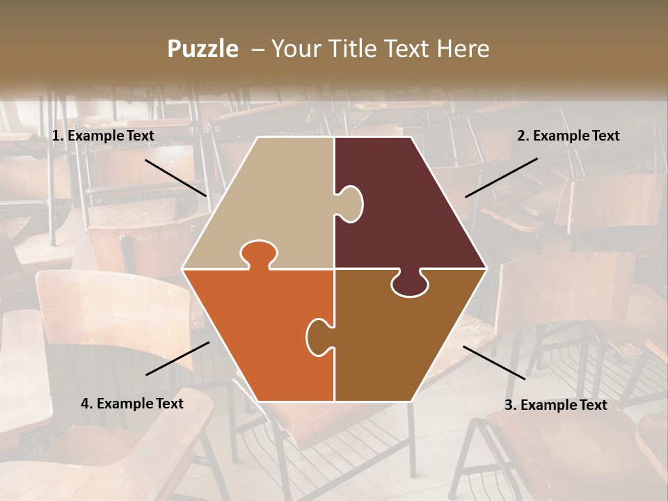 A Classroom Filled With Lots Of Wooden Chairs PowerPoint Template