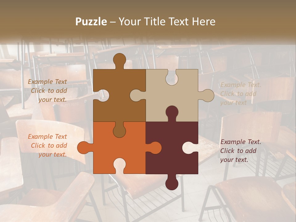 A Classroom Filled With Lots Of Wooden Chairs PowerPoint Template