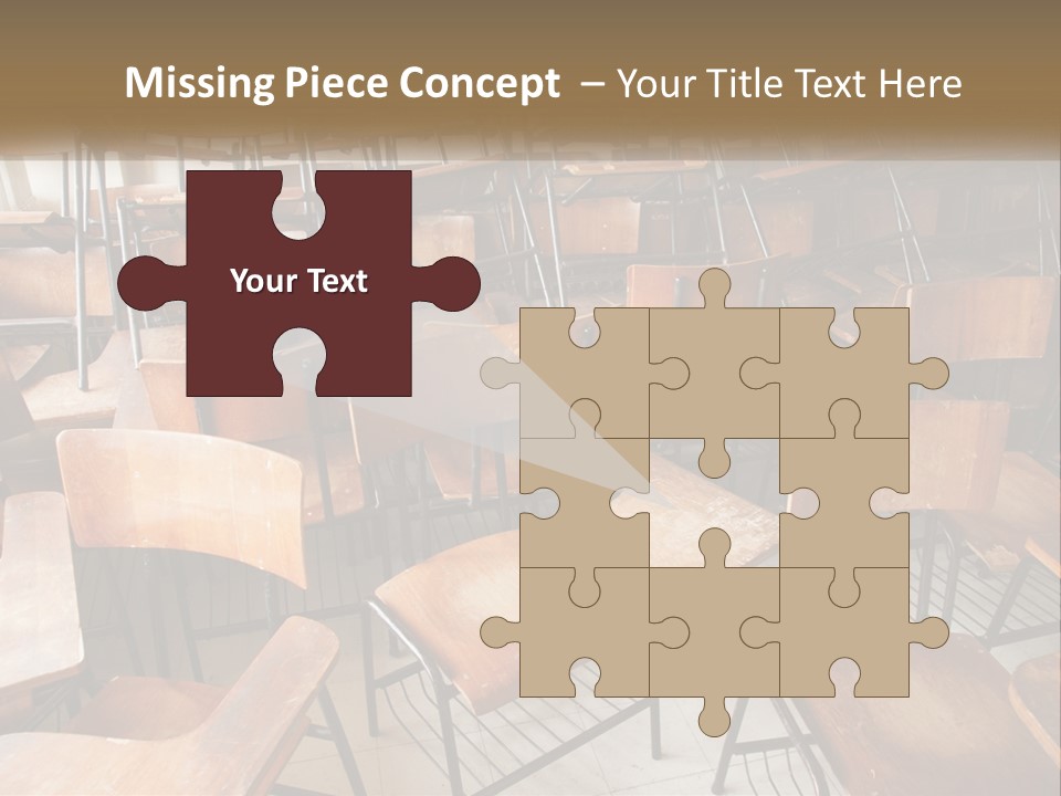 A Classroom Filled With Lots Of Wooden Chairs PowerPoint Template