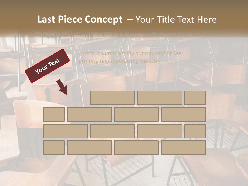 A Classroom Filled With Lots Of Wooden Chairs PowerPoint Template