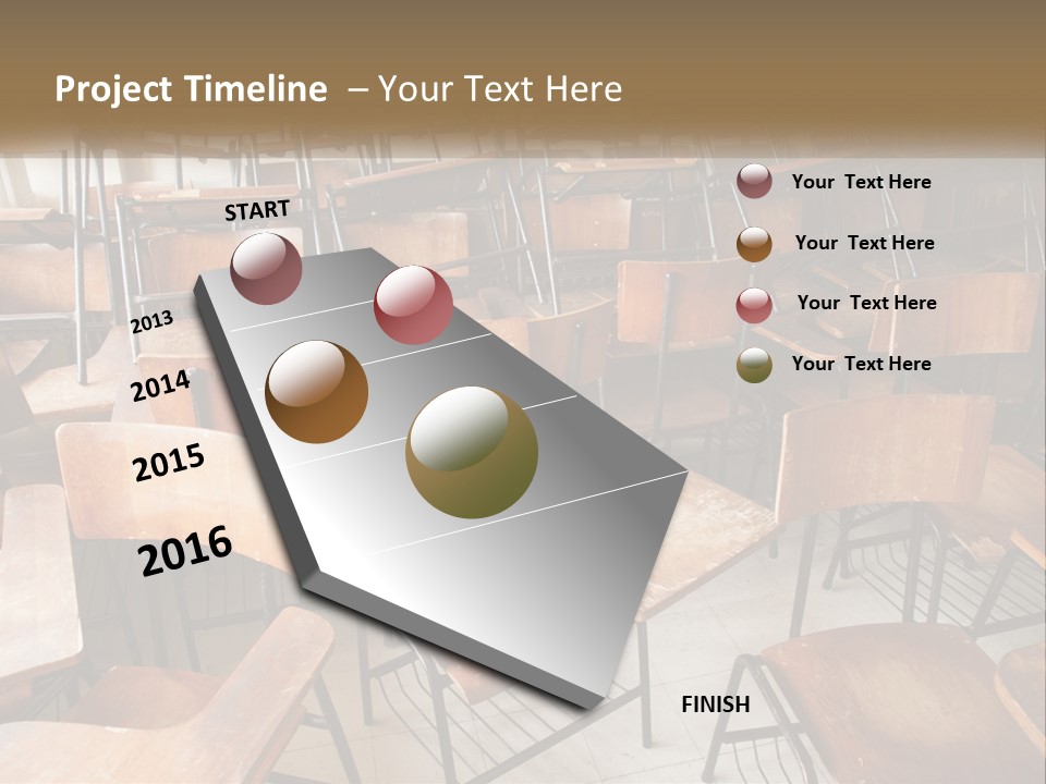 A Classroom Filled With Lots Of Wooden Chairs PowerPoint Template