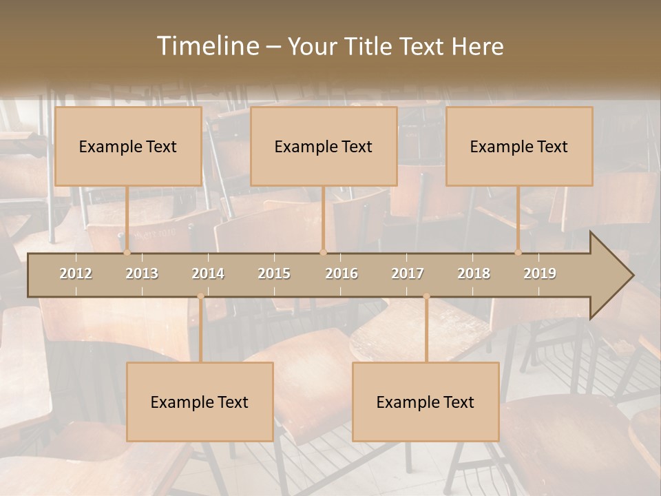 A Classroom Filled With Lots Of Wooden Chairs PowerPoint Template