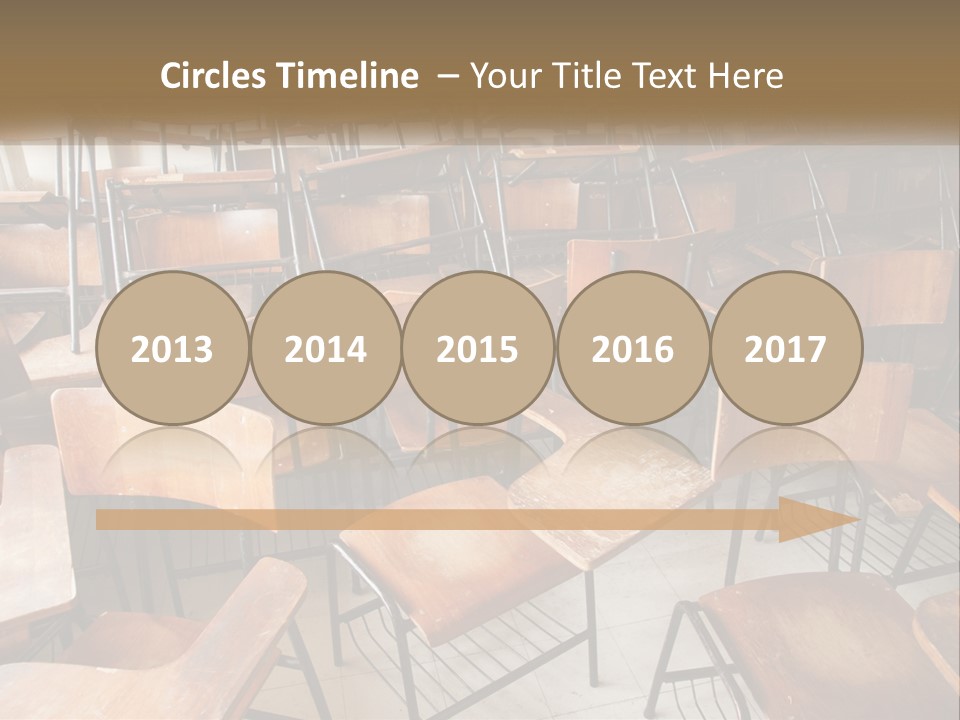A Classroom Filled With Lots Of Wooden Chairs PowerPoint Template