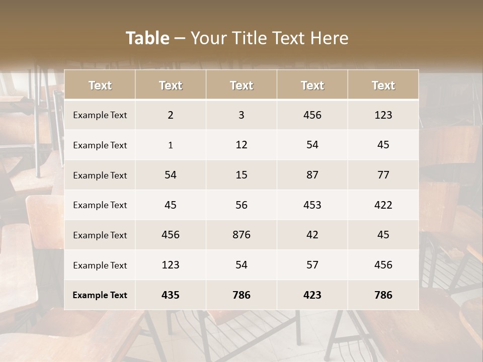 A Classroom Filled With Lots Of Wooden Chairs PowerPoint Template