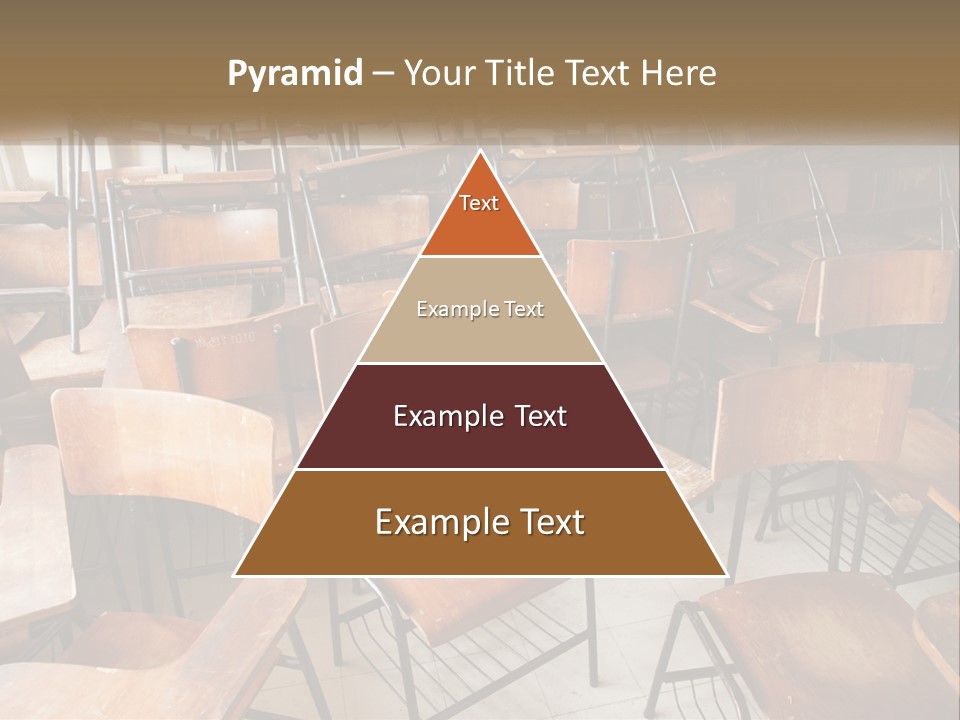 A Classroom Filled With Lots Of Wooden Chairs PowerPoint Template
