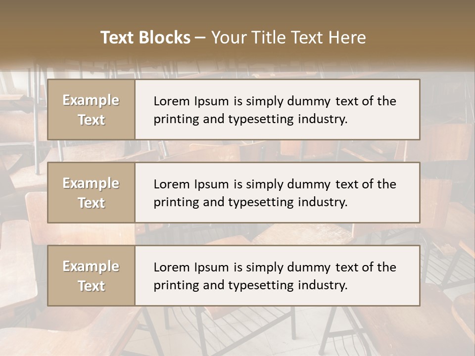A Classroom Filled With Lots Of Wooden Chairs PowerPoint Template