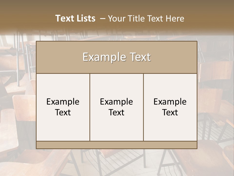 A Classroom Filled With Lots Of Wooden Chairs PowerPoint Template