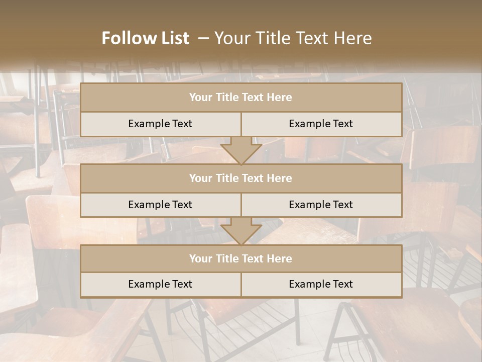 A Classroom Filled With Lots Of Wooden Chairs PowerPoint Template