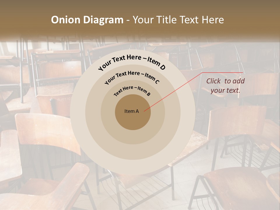 A Classroom Filled With Lots Of Wooden Chairs PowerPoint Template