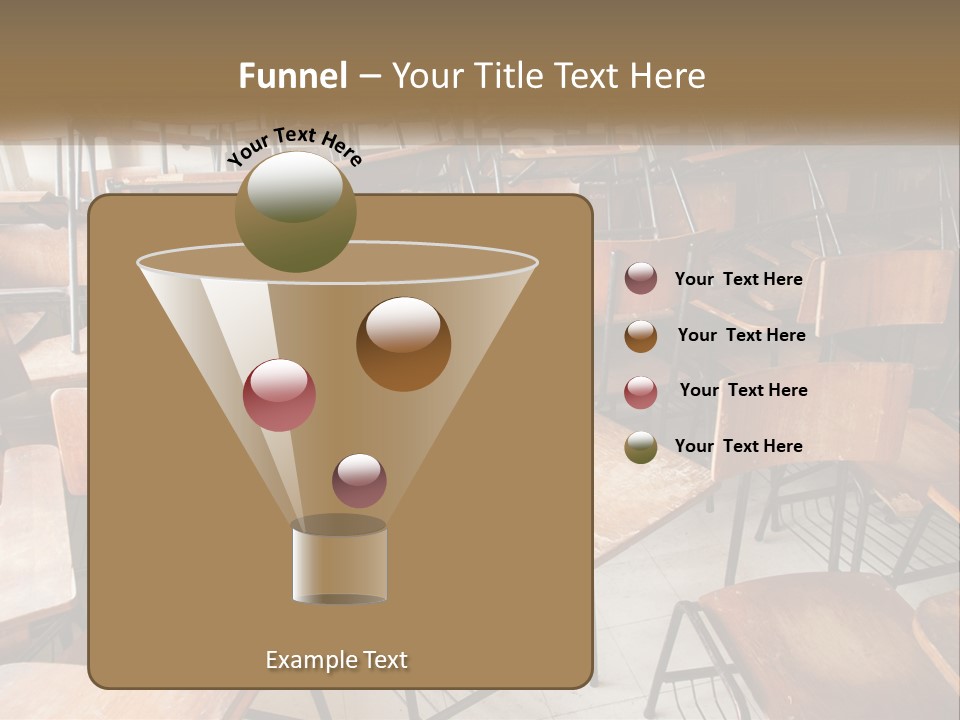 A Classroom Filled With Lots Of Wooden Chairs PowerPoint Template