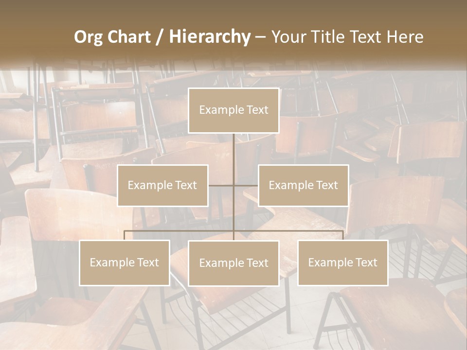 A Classroom Filled With Lots Of Wooden Chairs PowerPoint Template